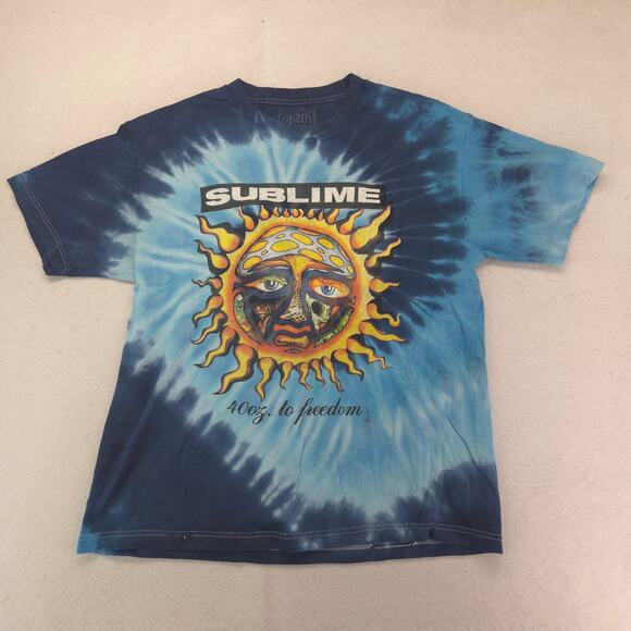 Sublime Band Short Sleeve Crew Neck Graphic T Shirt Mens Size Large L Blue - Picture 2 of 9